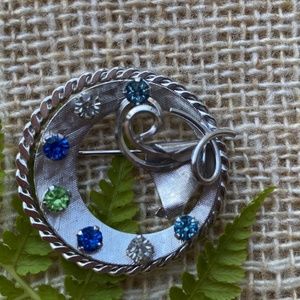 Rainbow sterling brooch